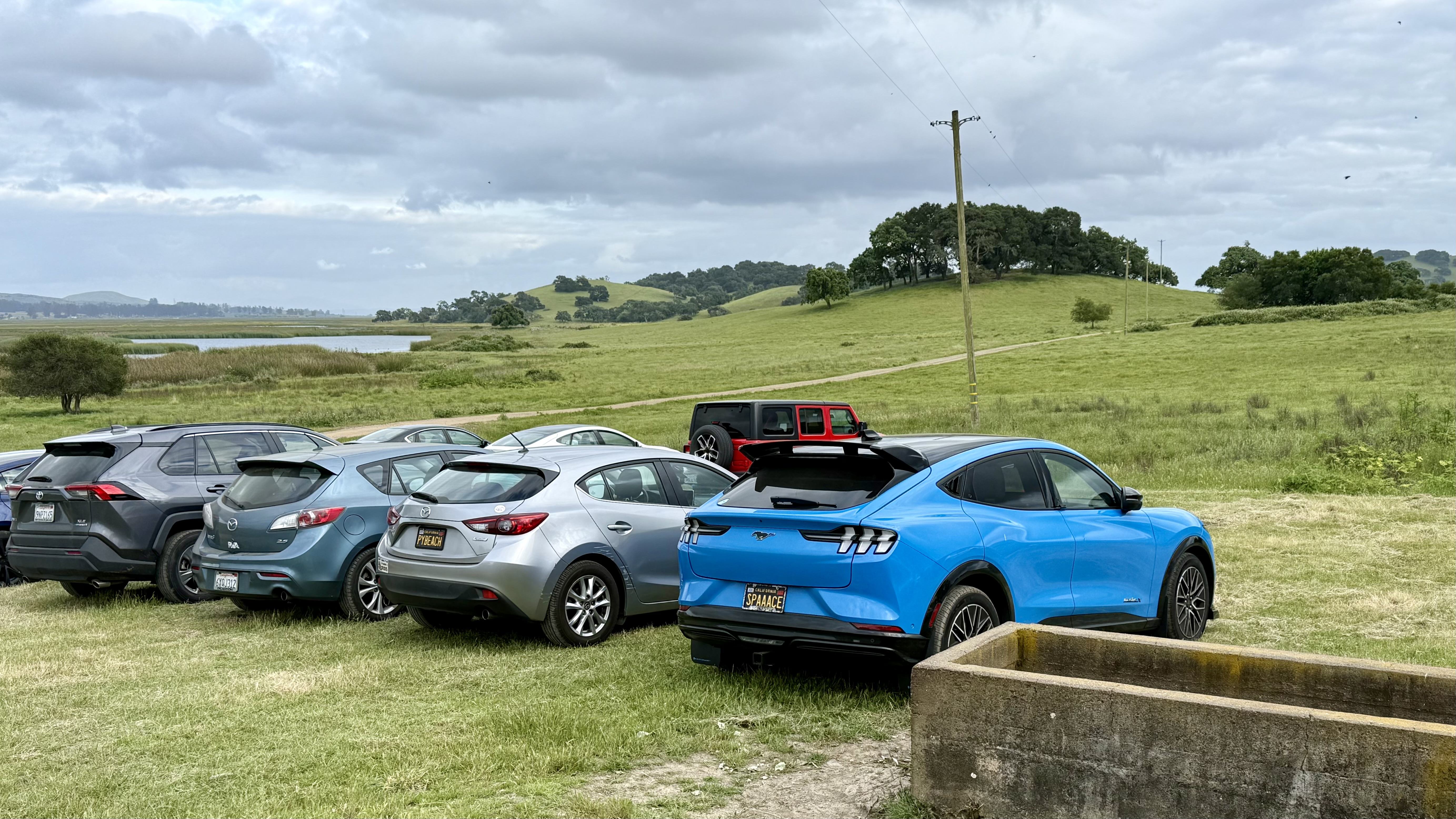 Some of the cars parked at the ranch