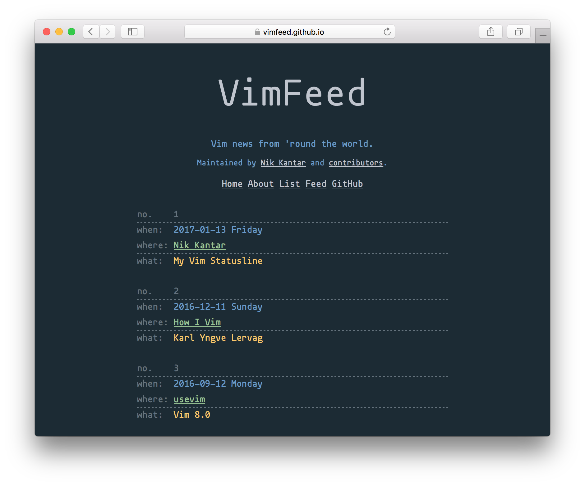 VimFeed