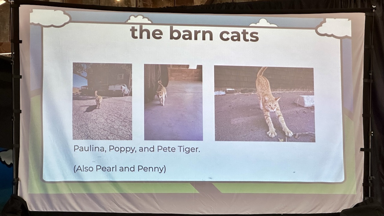 slide of Paulina, Poppy, and Pete Tiger’s photos, with Pearl and Penny mentioned below