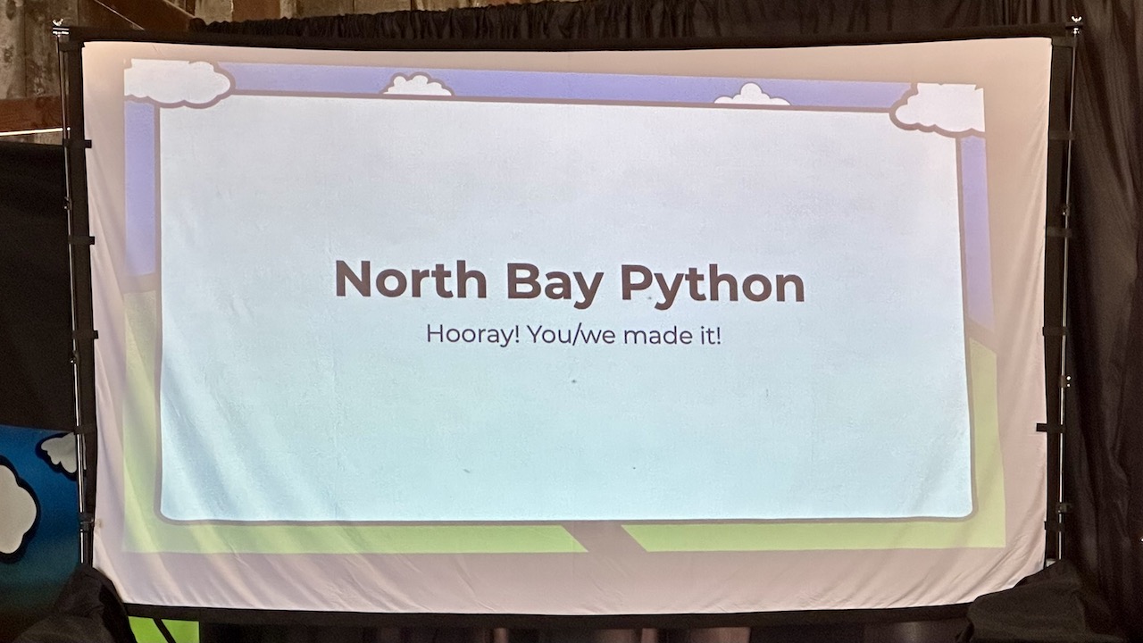 slide welcoming the audience to North Bay Python 2023