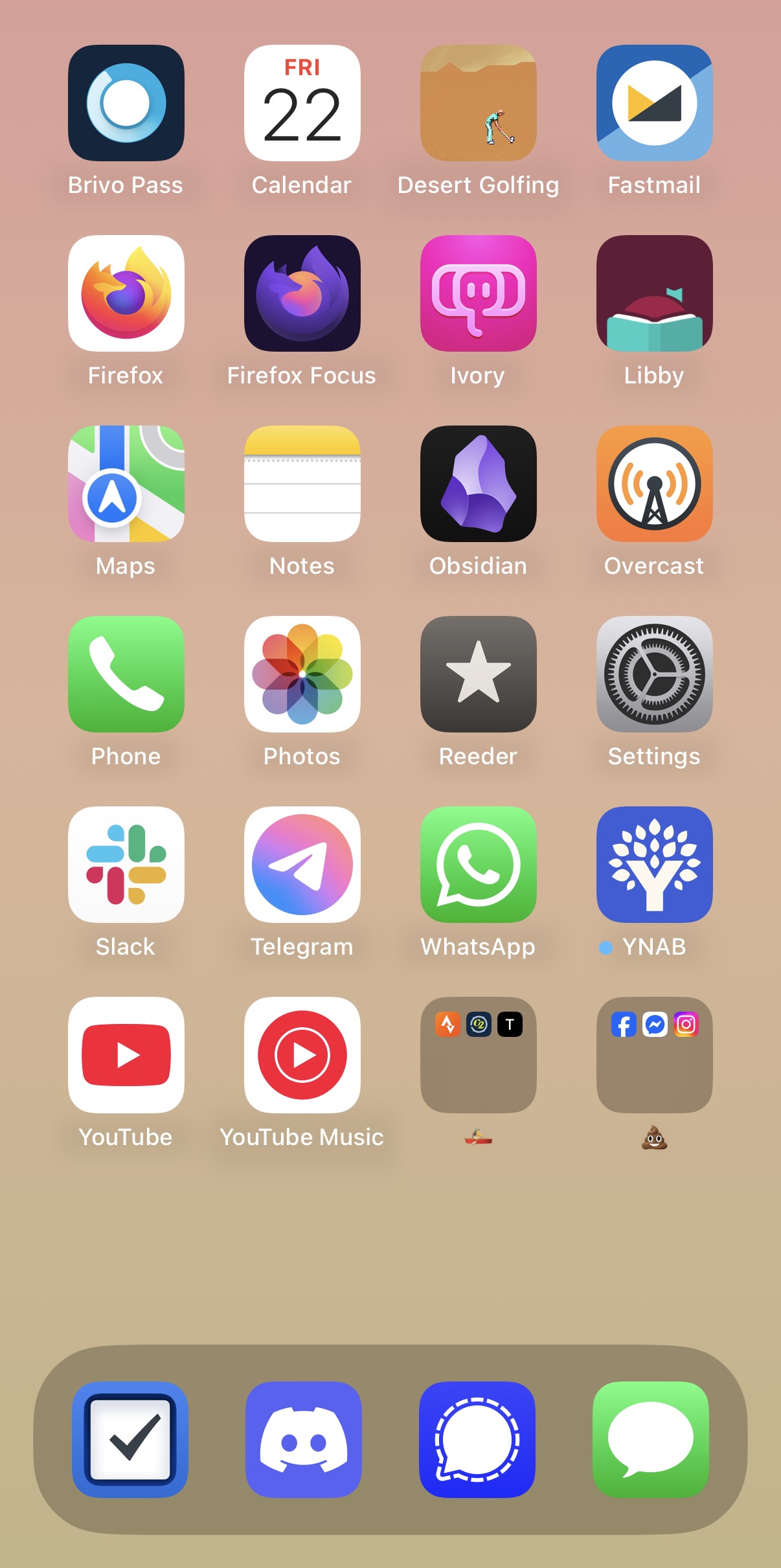 screenshot of my iPhone, showing apps enumerated in this post iPhone home screen