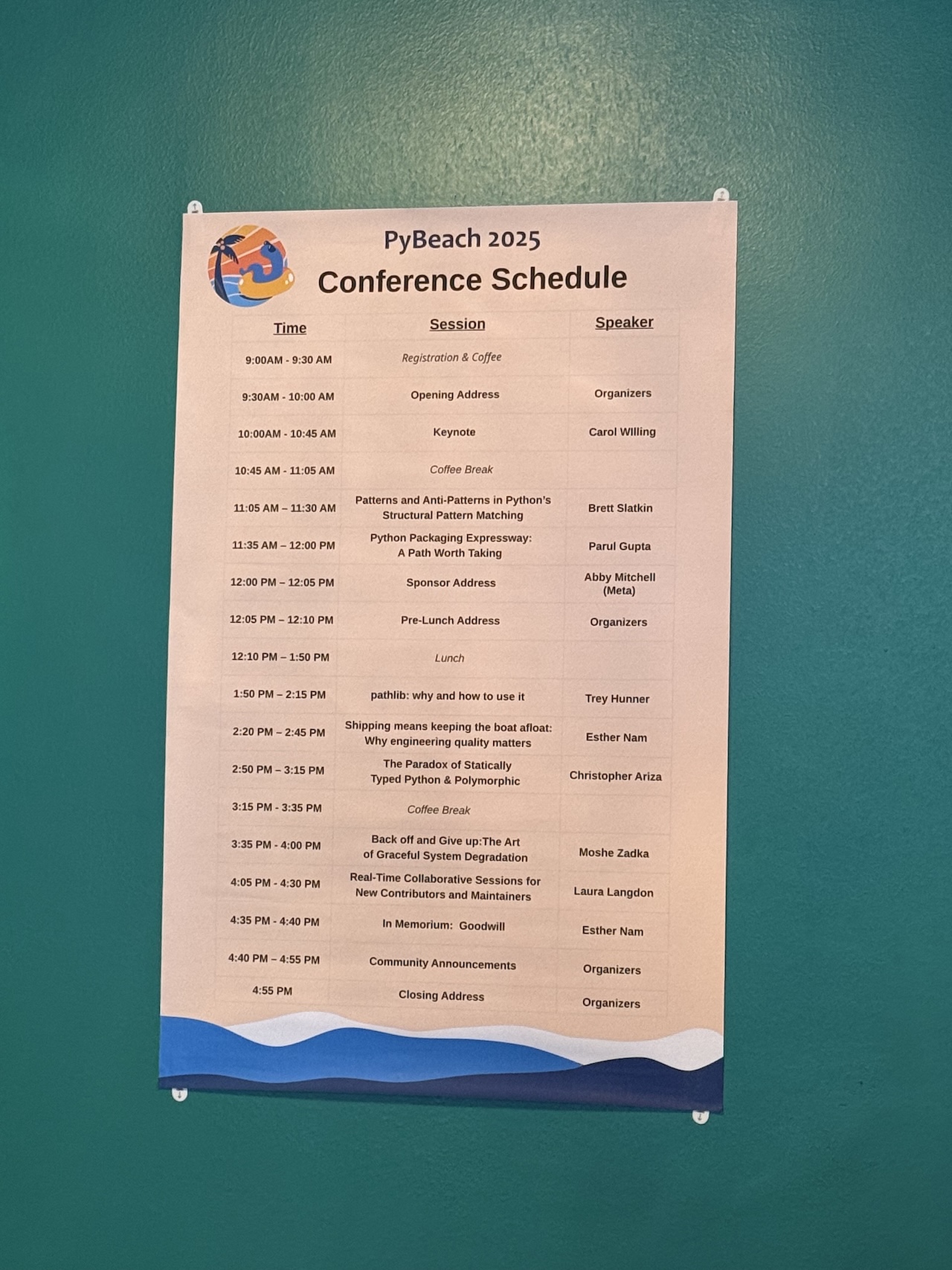 PyBeach 2025 schedule of events